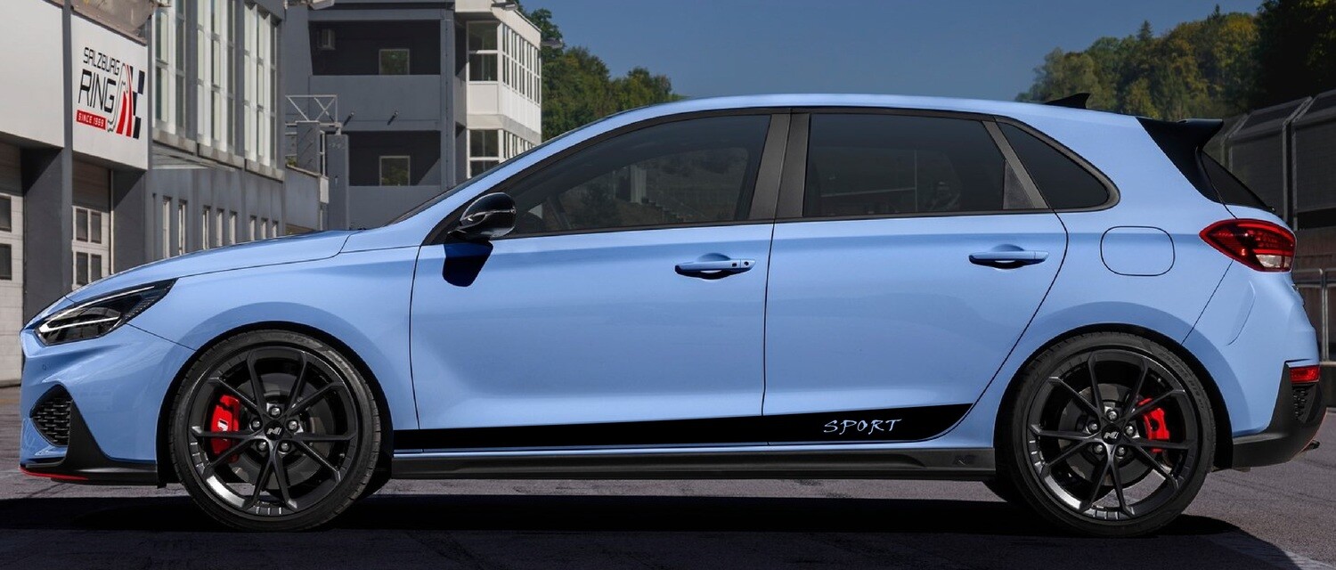 Sport Side Stripes Decal Sticker Vinyl Compatible with i30