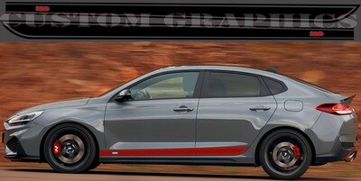 Pair of Sport Side Stripes Decal Sticker Vinyl Compatible with i30
