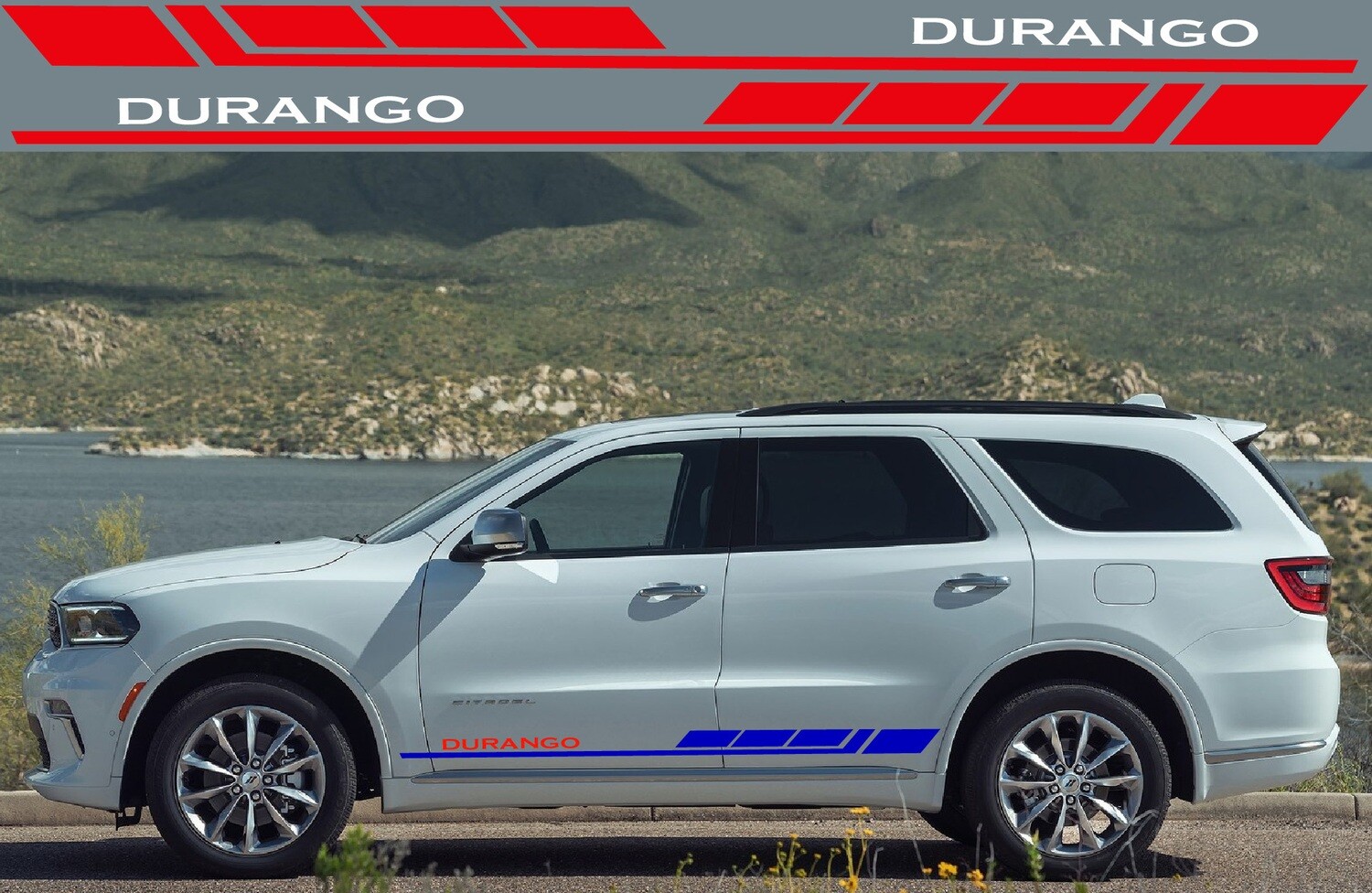 Sport Side door sticker racing design Compatible with Durango