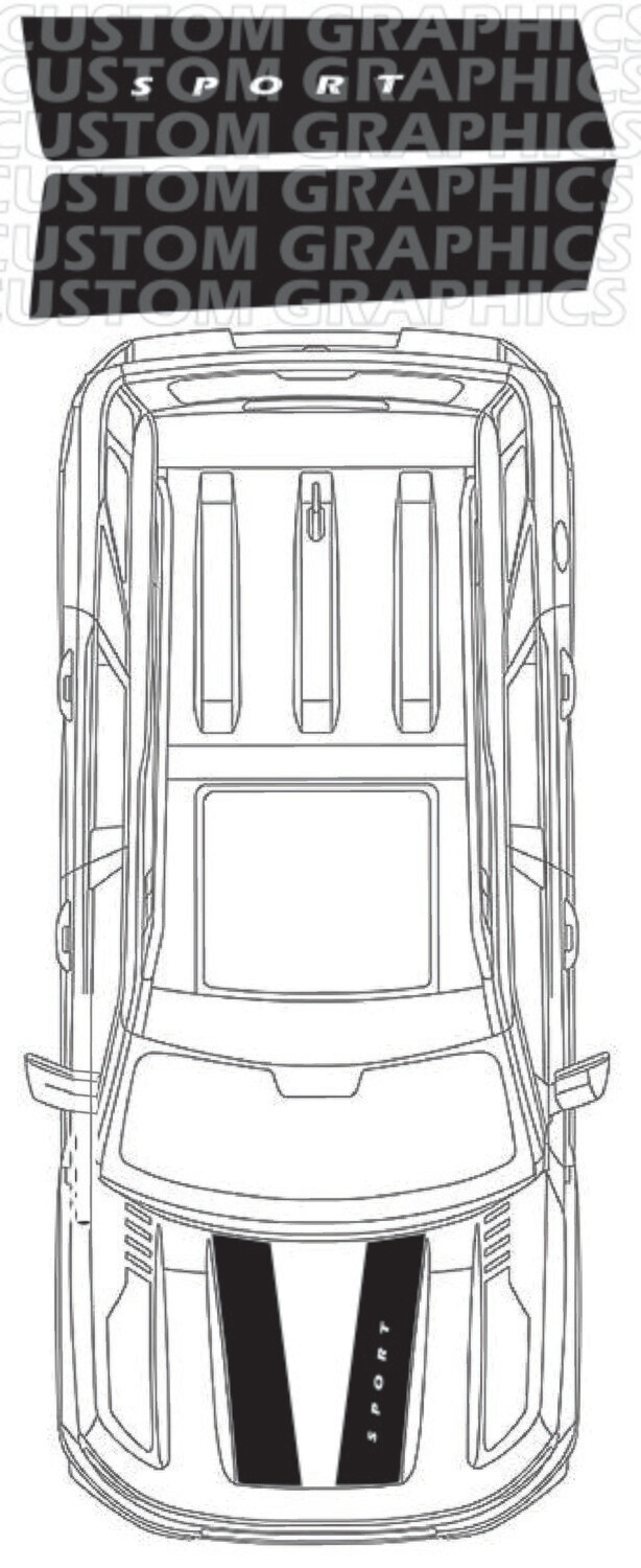 Hood decals custom sport classic design Compatible with Ford Bronco Sport