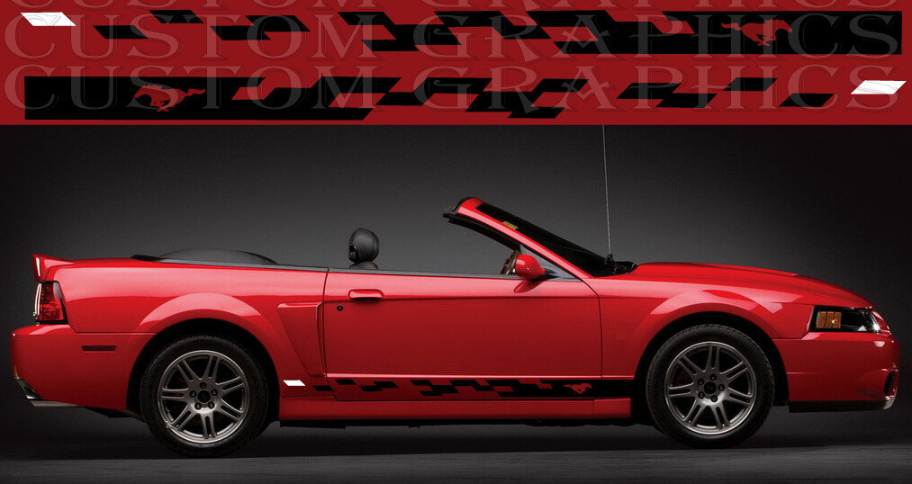 Custom Auto Vinyl Graphics Compatible with Ford Mustang Convertible 1998-2004 (SN-95)
