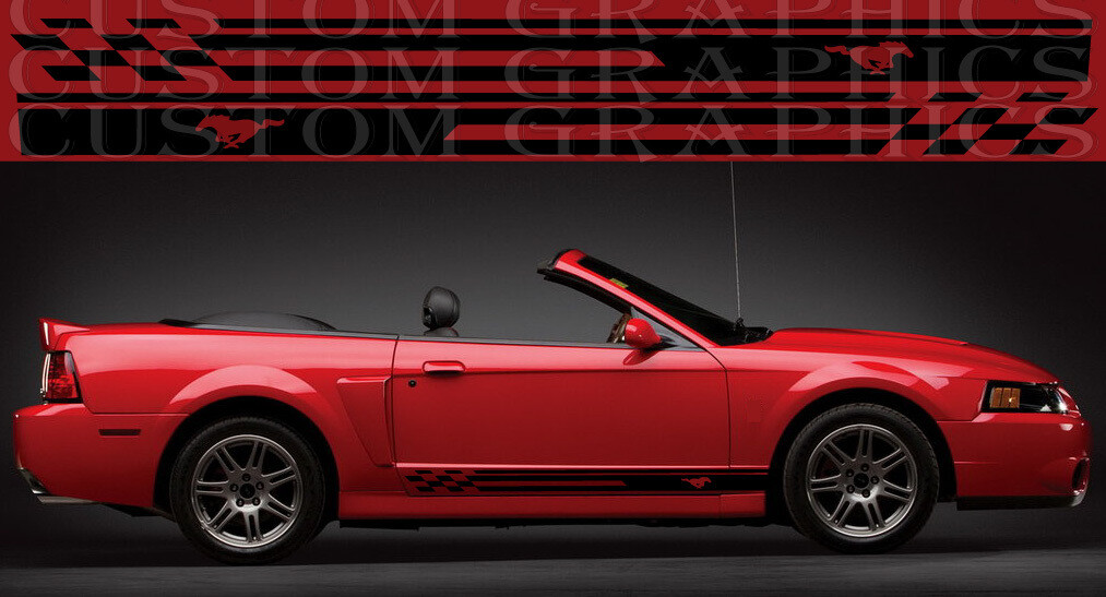 Side Door Stripe Custom kit Stickers Set Kit Compatible with Ford Mustang Convertible 1998-2004 (SN-95)