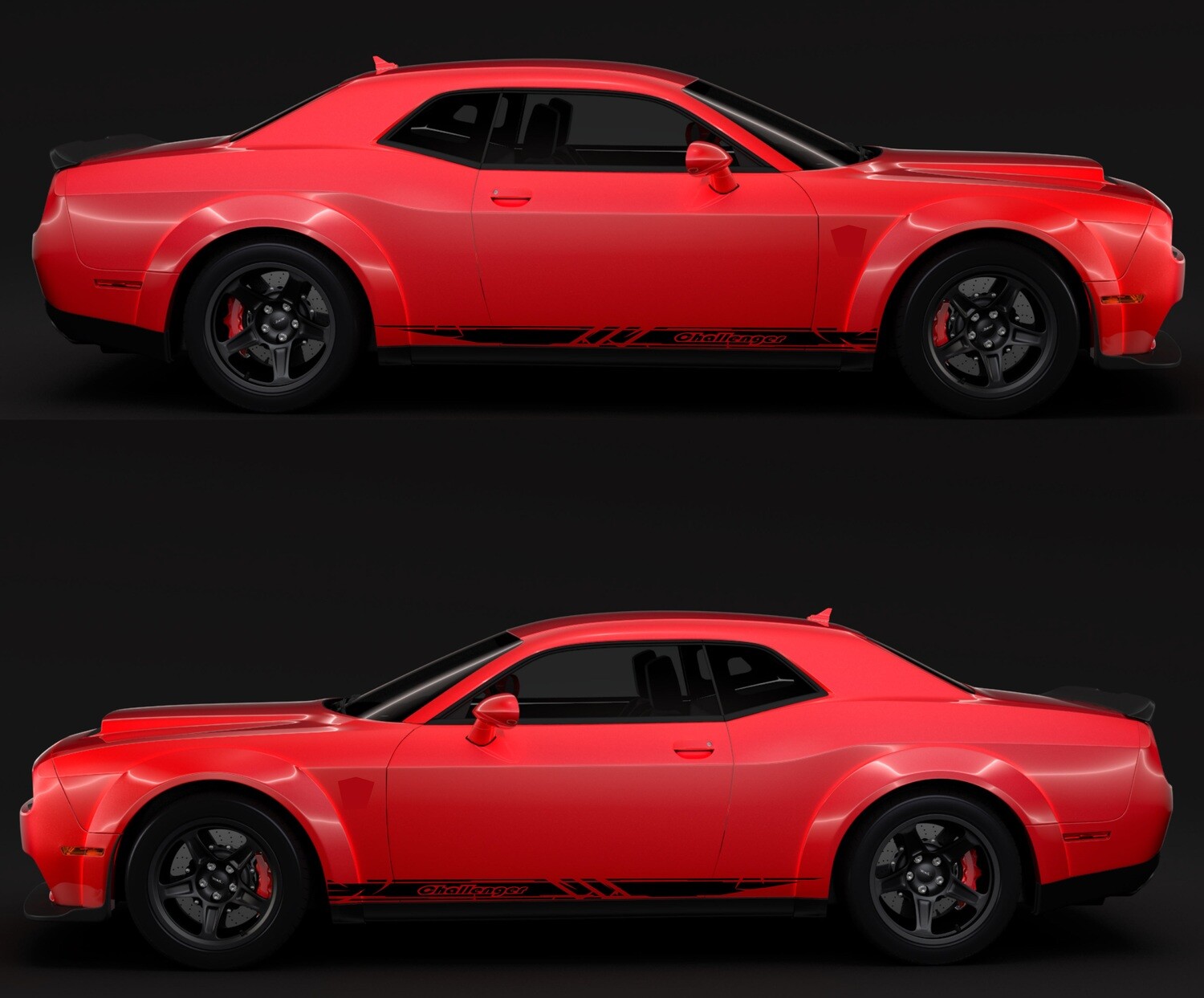 Side Door Stripe Custom kit Stickers Set Kit Compatible with Dodge Challenger