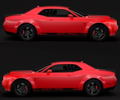 Side Door Stripe Custom kit Stickers Set Kit Compatible with Dodge Challenger