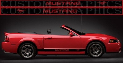 Set of Racing Side Stripes Decal Compatible with Ford Mustang Convertible 1998-2004 (SN-95)