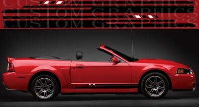 2x body decals side stripe sticker Compatible with Ford Mustang Convertible 1998-2004 (SN-95)