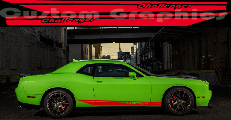 Set of Stickers Decal Stripe body kit Compatible with Dodge Challenger