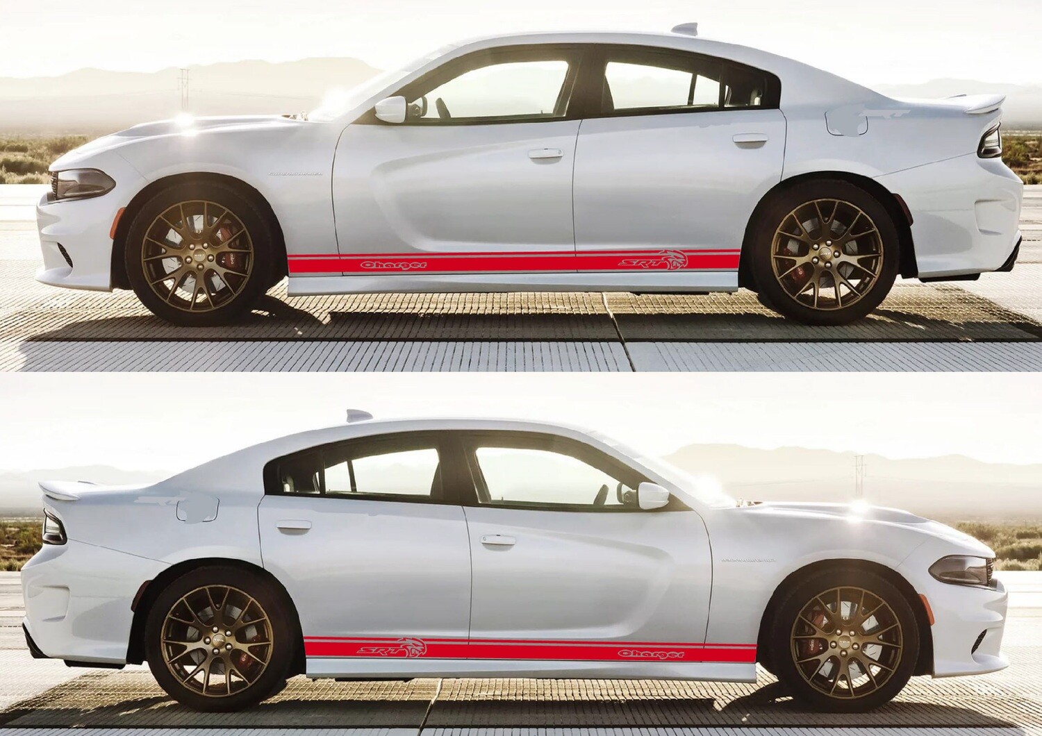 Pair of Sport Side Stripes Decal Sticker Vinyl Compatible with Charger