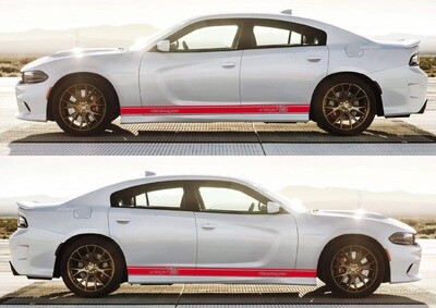 Pair of Sport Side Stripes Decal Sticker Vinyl Compatible with Charger
