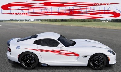 Flame Side door sticker racing design Compatible with Viper