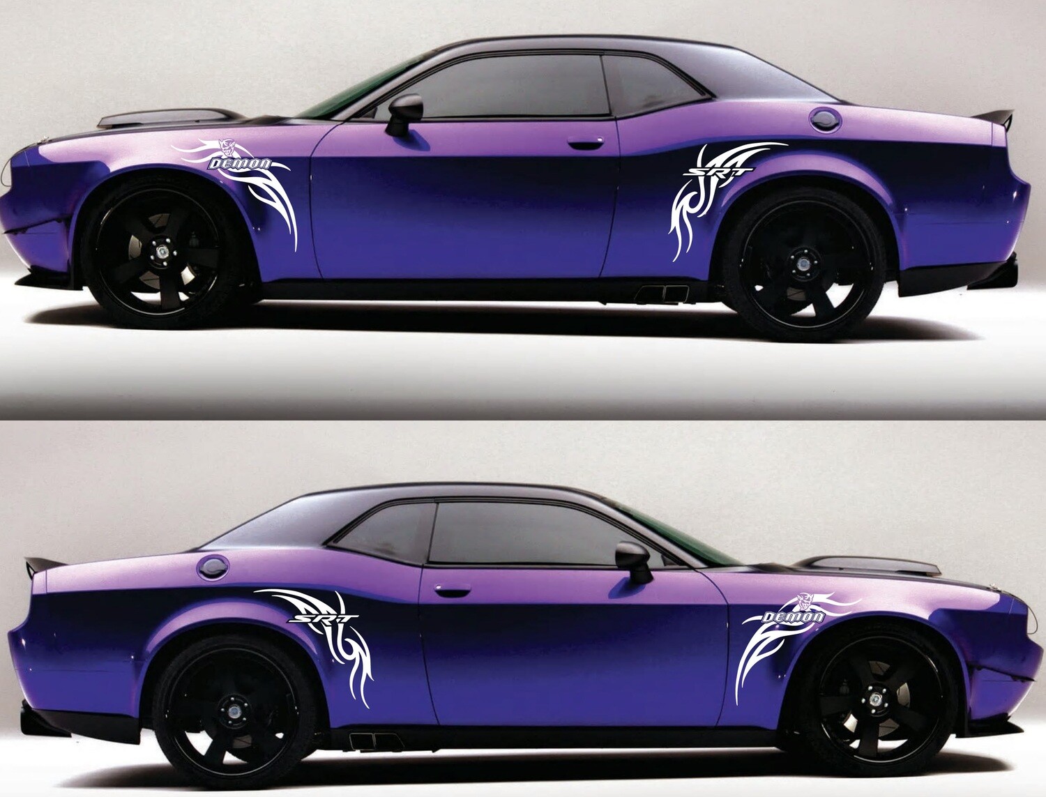4x body decals side stripe sticker logo graphics  Compatible with Dodge Challenger