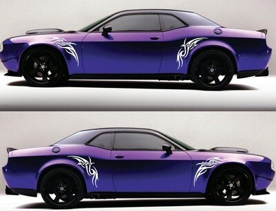 4x body decals side stripe sticker logo graphics  Compatible with Dodge Challenger