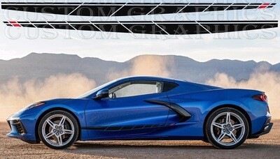 Side Door Stripe Custom kit Stickers Set Kit Compatible with Corvette c8 Stingrey