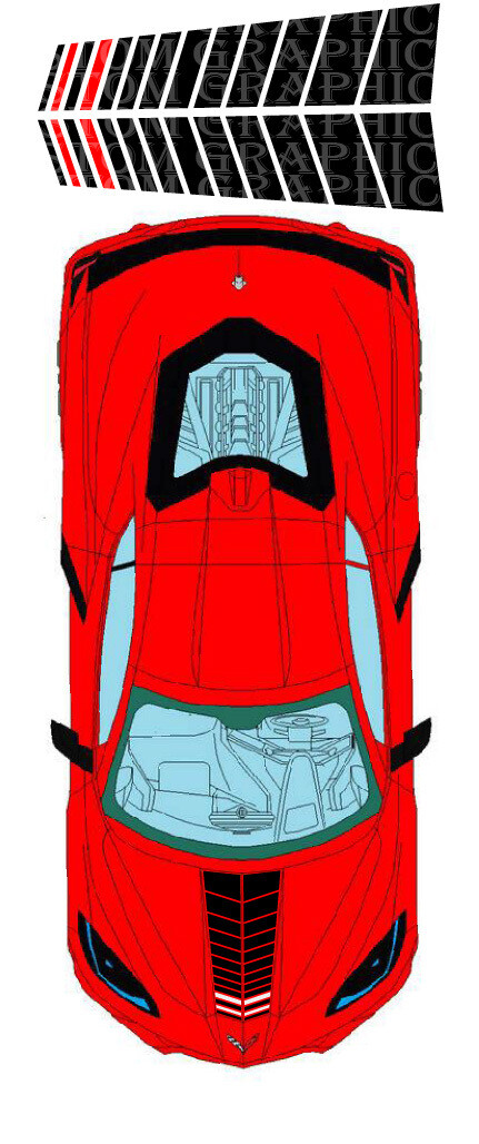 Hood Decals Compatible with Corvette c8 Stingrey