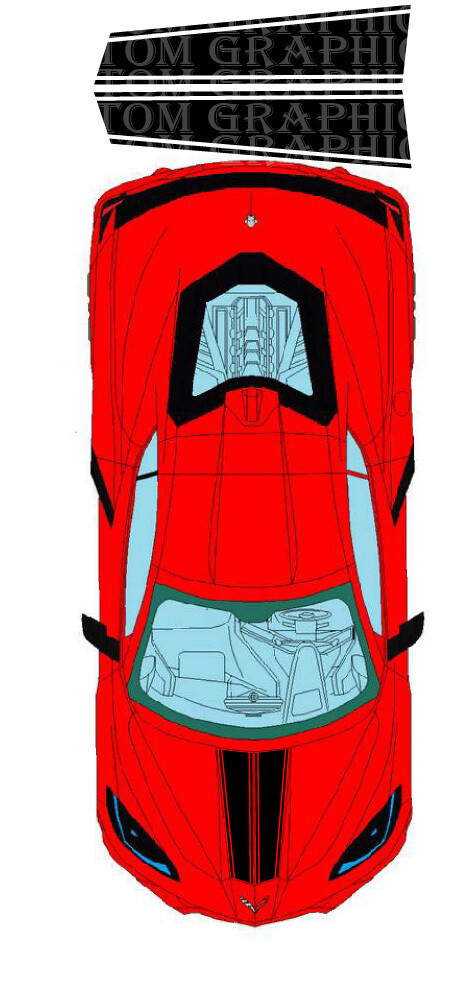 Hit the Road in Style: Vinyl Stickers for Cars with Hood Vinyl Stickers Compatible with Corvette c8 Stingrey
