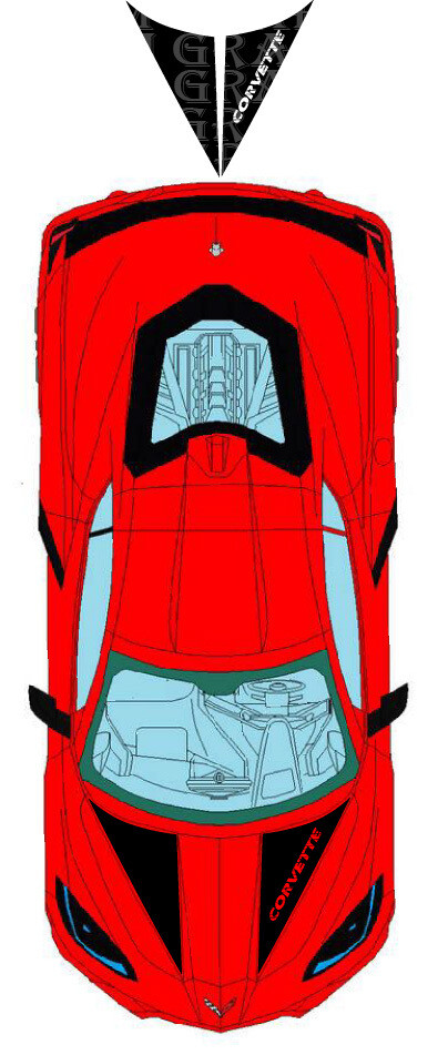 Car Stickers Galore with Hood Vinyl Stickers Compatible with Corvette c8 Stingrey