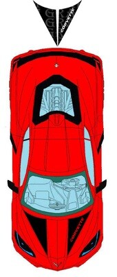 Car Stickers Galore with Hood Vinyl Stickers Compatible with Corvette c8 Stingrey