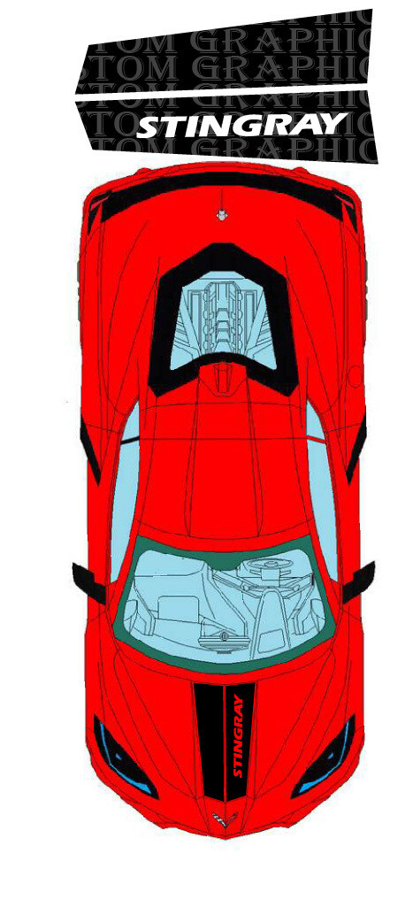 Revamp Your Ride with Vinyl Auto Decals with Hood Vinyl Stickers Compatible with Corvette c8 Stingrey