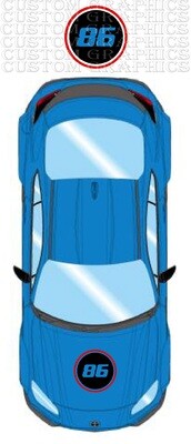 Hood Custom Stickers Graphic Compatible with Toyota GR 86