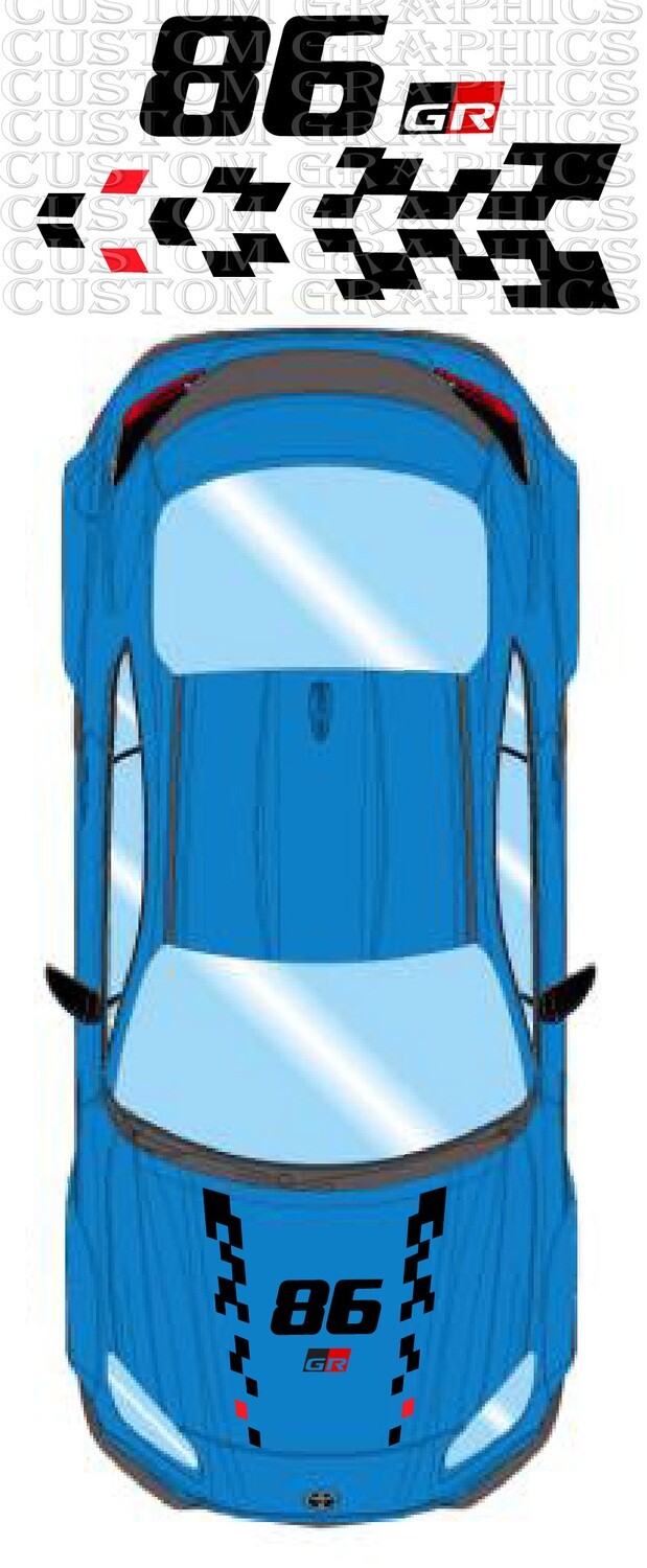 Hood Custom Auto Vinyl Graphics Compatible with Toyota GR 86