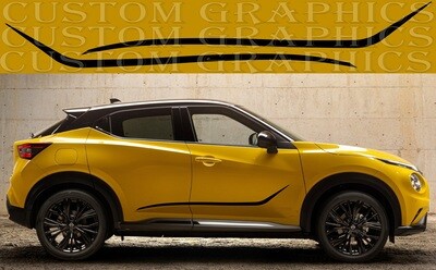 Set of Racing Side Stripes Decal Sticker Graphic Compatible with Nissan Juke N Sport 2024