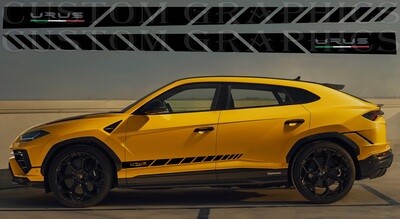 2X Side door stripe vinyl decal graphic sticker Kit Compatible with Lamborghini Urus