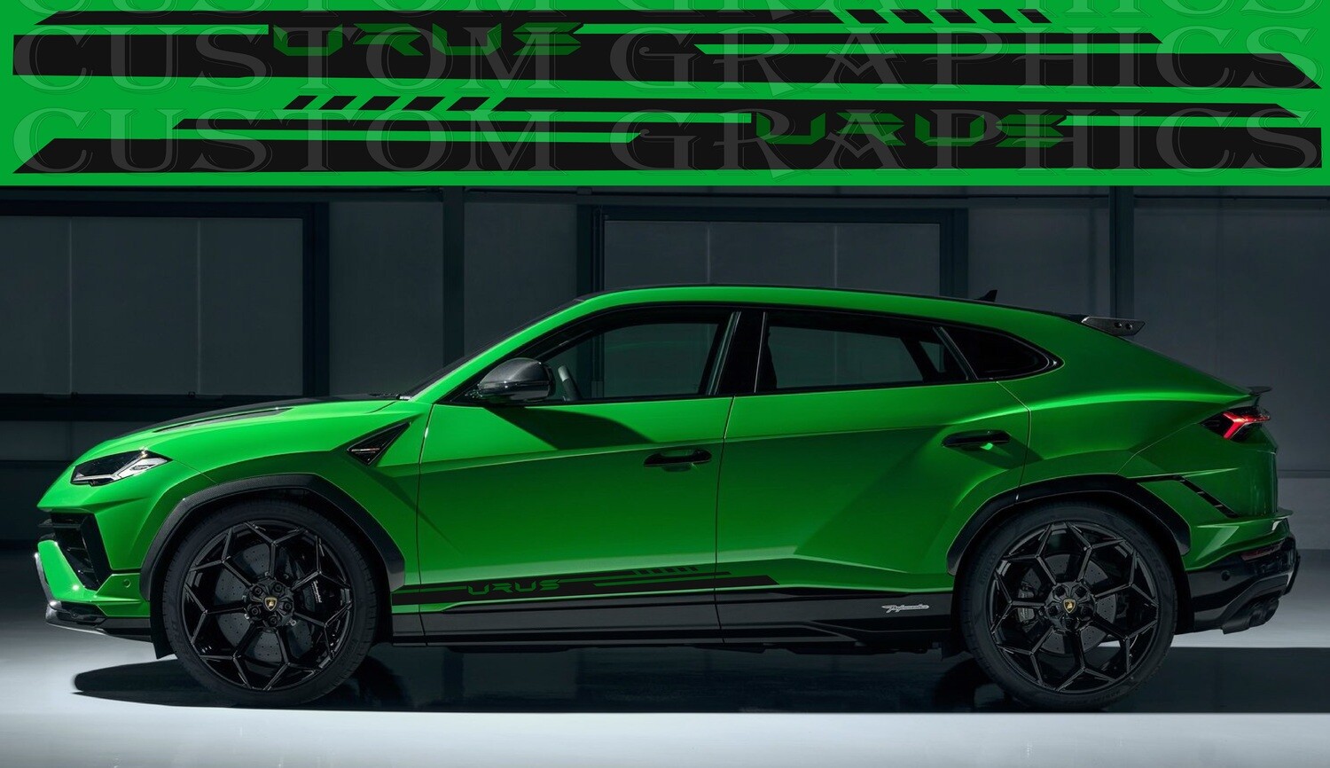 Set of Racing Side Stripes Decal Sticker Graphic Compatible with Lamborghini Urus