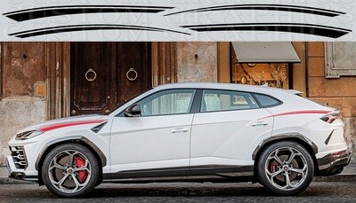 Pair of Sport Side Stripes Decal Sticker Vinyl Compatible with Lamborghini Urus