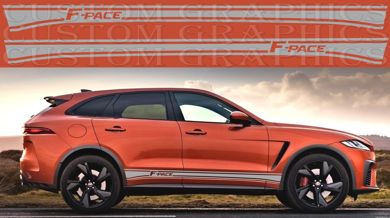 Side Door Stripe Custom kit Stickers Set Kit Compatible with Jaguar F-Pace SVR 2021