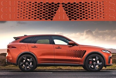 Pair of Sport Side Stripes Decal Sticker Vinyl Compatible with Jaguar F-Pace SVR 2021
