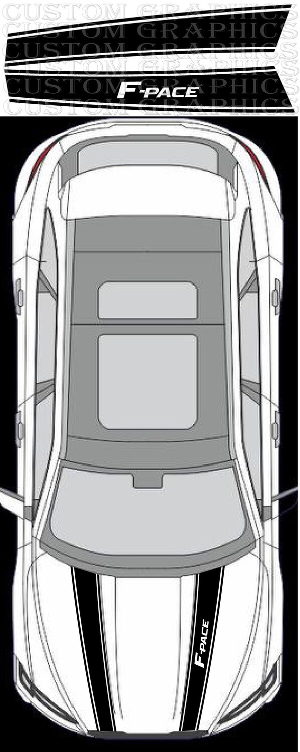 Hood Decals Stripes Compatible with Jaguar F-Pace SVR 2021