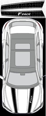 Hood Decals Stripes Compatible with Jaguar F-Pace SVR 2021