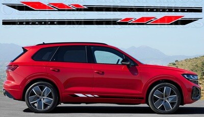 Set of Racing Side Stripes Decal Sticker Graphic Compatible with Touareg 2024