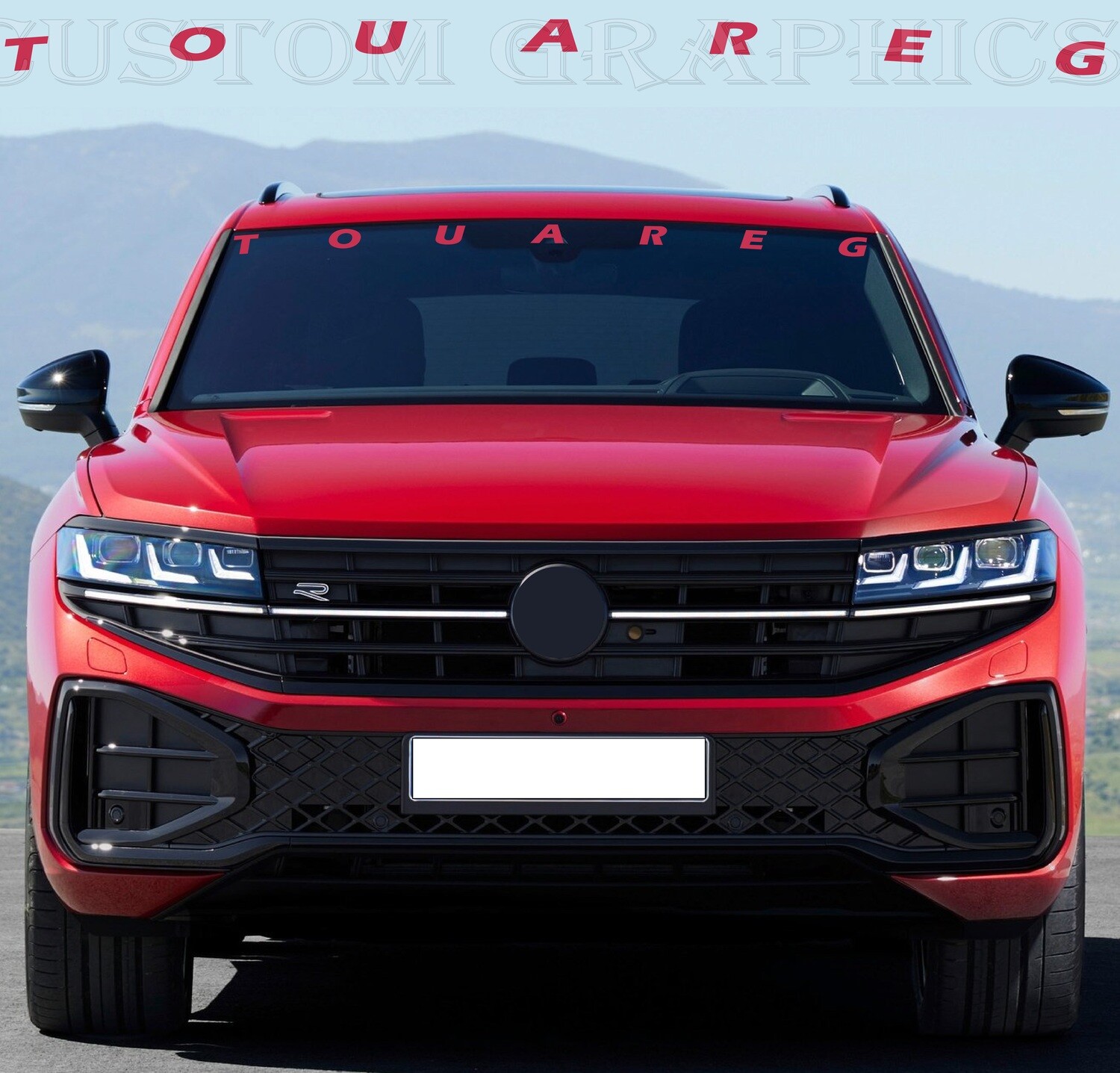 Front Glass Custom Decal Vinyl Compatible with Touareg 2024