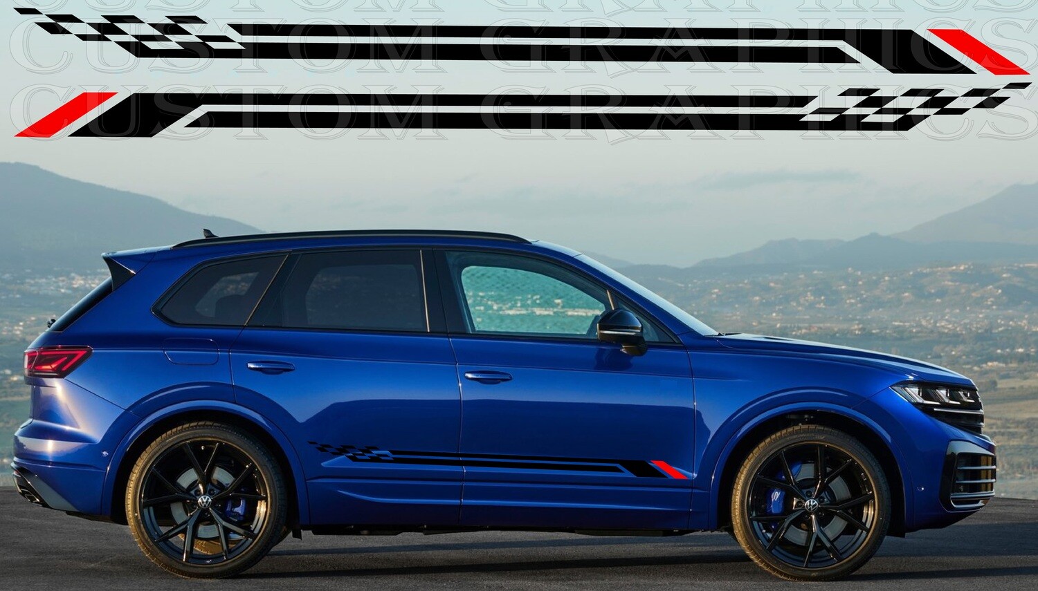 Side Stripe Decal Graphic Sticker Kit Compatible with Touareg 2024