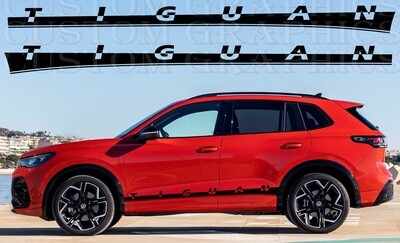 Side Stripe Decal Graphic Sticker Kit Compatible with Tiguan 2024
