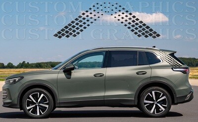 Sport Sticker Decal Side Door Stripes Compatible with Tiguan 2024