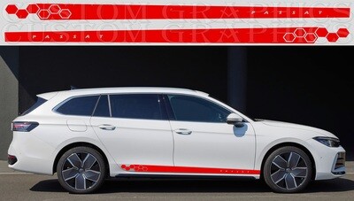 Decal Graphic Sticker Door Sport Stripe Kit Compatible with Passat 2024