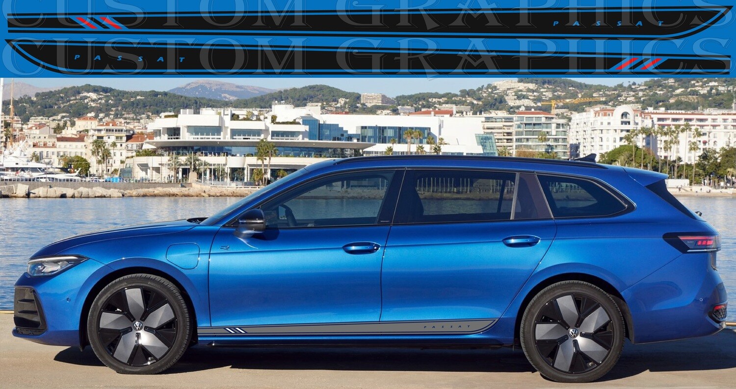 Side Stripe Decal Graphic Sticker Kit Compatible with Passat 2024