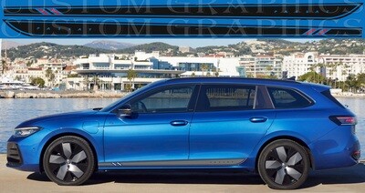 Side Stripe Decal Graphic Sticker Kit Compatible with Passat 2024