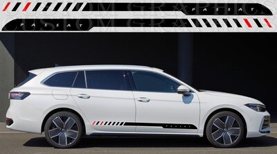 Sport Sticker Decal Side Door Stripes Compatible with Passat 2024