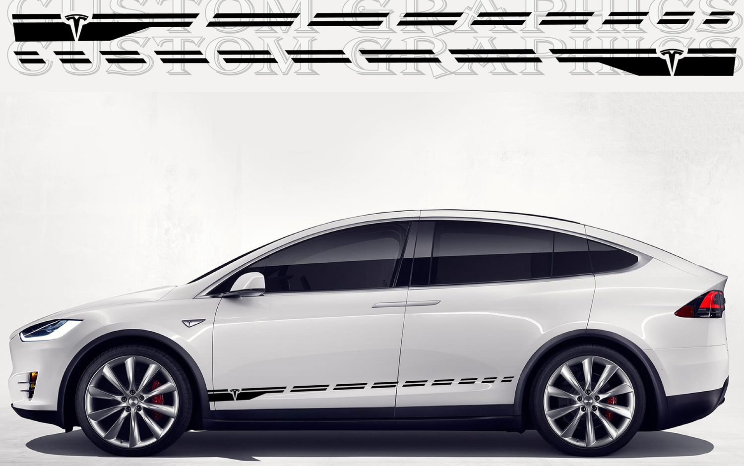 Sport Sticker Decal Side Door Stripes Compatible with Model X