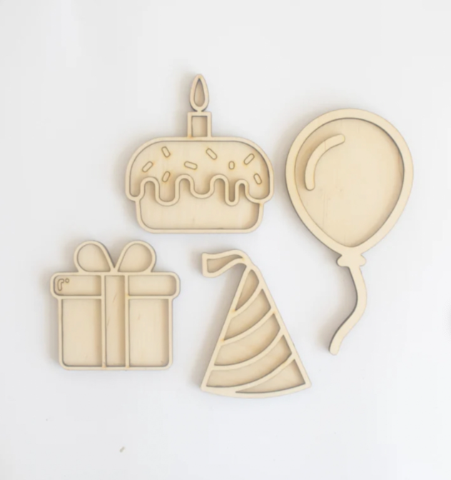 set mini vulfiguren - verjaardag