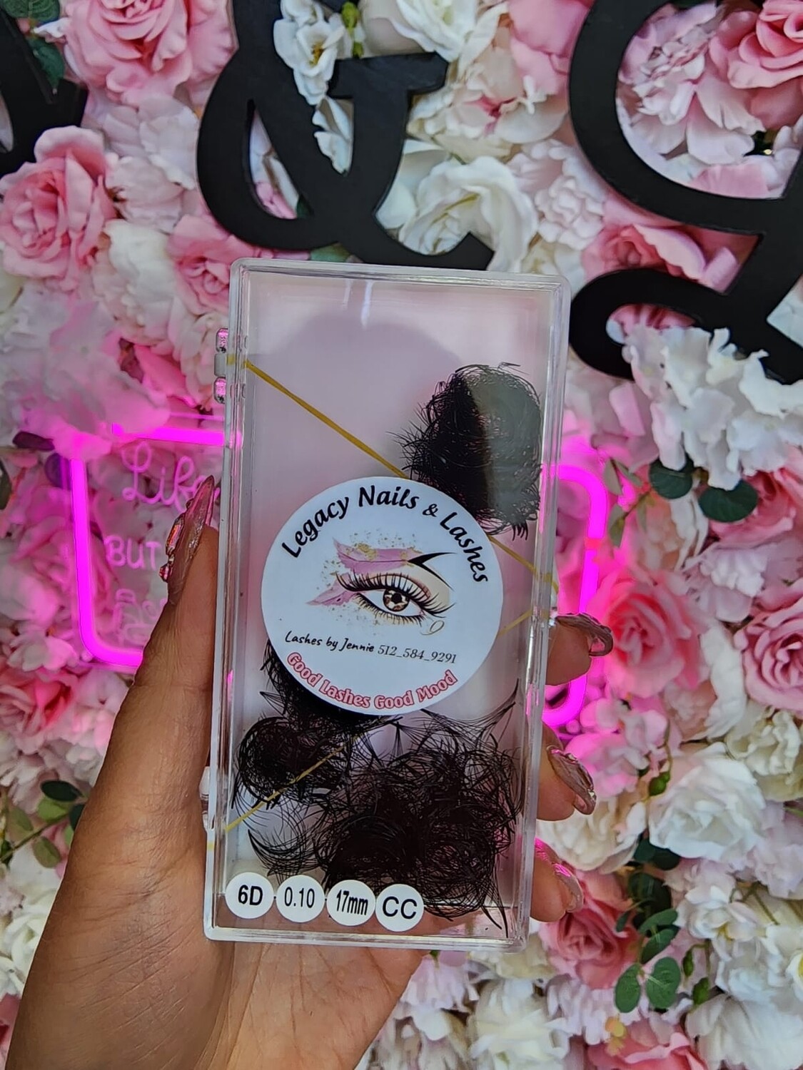 Lashes Mi Volume 6D (Size 9 To 18) 0.10 C Curl, 1000 Fans