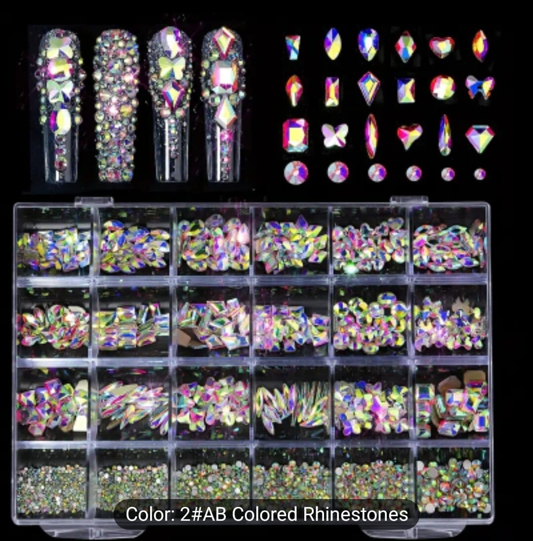 Nail Rhinestones Kit, Nail Art Decorations
