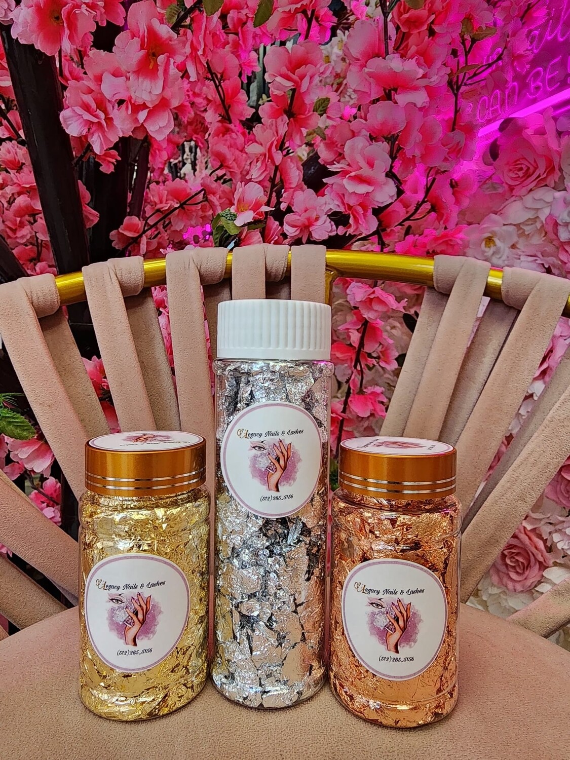 Nails foils. 3 colors. Gold, Silver, Rose Gold