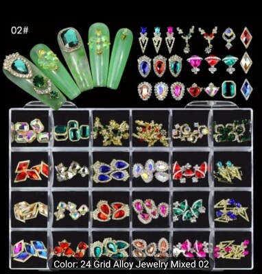 Grande mix shape high quality nails diamonds, 120 pieces. 120 hột xoàn gắn nails siêu to ,siêu đẹp, siêu sáng. 24 shape khác nhau.