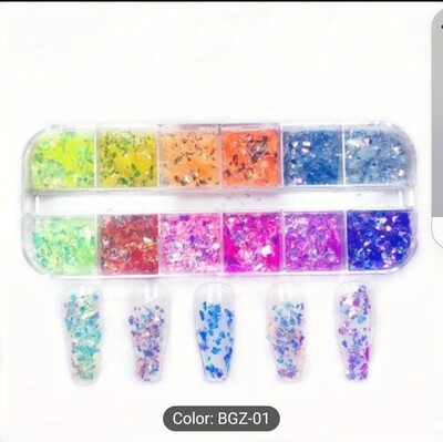 1box 12 colors nails flake  Encapsulation.