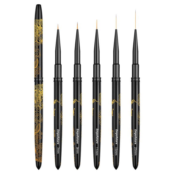 Set of 5 liner Dragon style Brushes High Quality 