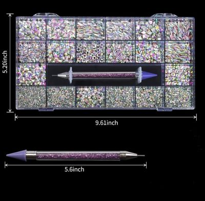AB Color Nails Diamonds. 2500 Pieces.